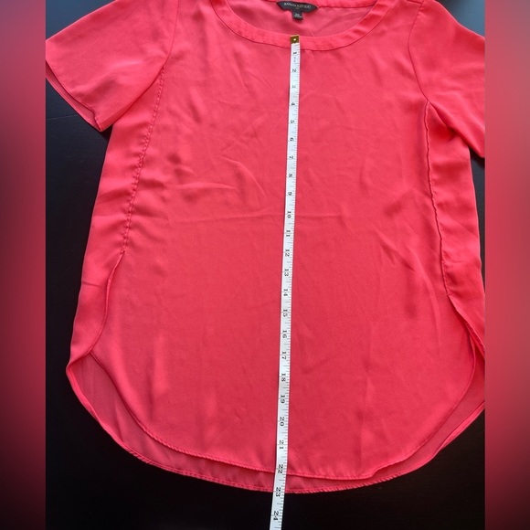 Banana Republic Watermelon Pink Crew Neck Short Sleeve Blouse - Size XS - Picture 7 of 11